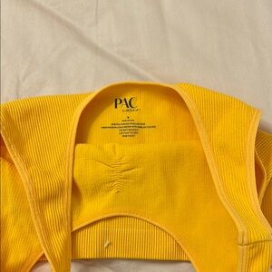 PAC Yellow Ribbed Crop Top
